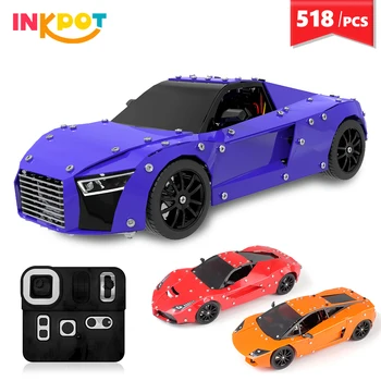 

1:16 Lamborghini Electric RC Car Building Block 2.4G Stainless steel 4-channel remote control racing car toy bricks for boy kids