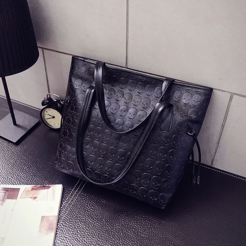 

Skull female bag new European and American fashion trend single shoulder simple big bag large capacity tote bag Women Handbags