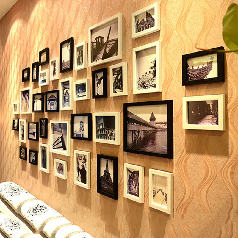 36pcs-heibaiSJB 36/52 шт./лот фоторамка Европейский современный Diy Рисунок объявления таблички указатели свадебный подарок домашний декор мульти-Цветной пастырской Стиль настенные фоторамки - Цвет: 36pcs-heibaiSJB