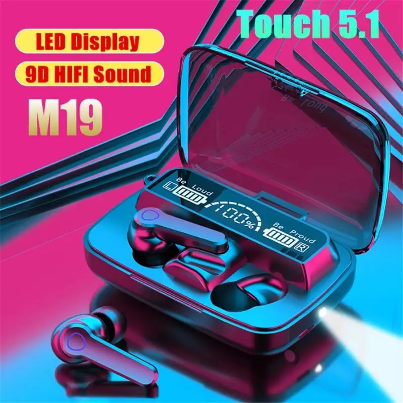 Наушники-вкладыши M19 Bluetooth 5 1 TWS многофункциональные наушники с сенсорным