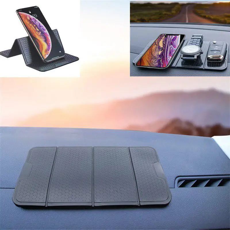 Multi-function Folding Dashboard Phone Bracket Car Storage Pad Paste Dashboard Anti-slip Mat Storage Pad for Mobile Phone