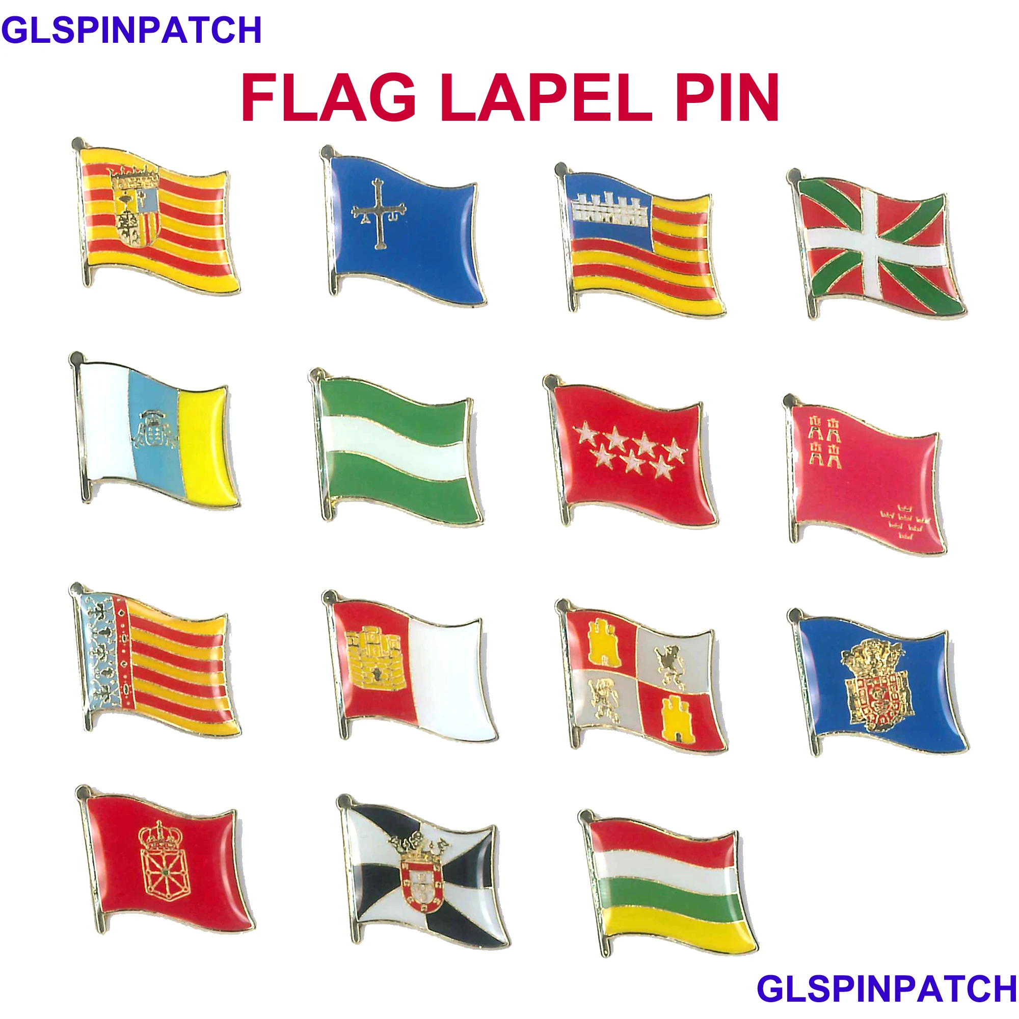Spain County Flag Badge Flag Brooch National Lapel Pin International Travel Pins