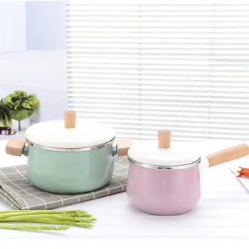 

Kitchen Pots Enamelled Soup Pot Boiler Milk Pan Non Sticky Frying Pan with Induction Dish and Gas Applicable Stove Instant Pot