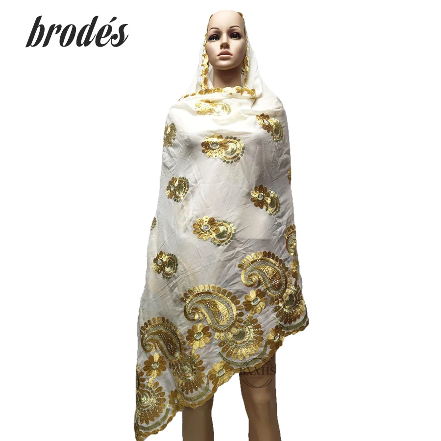Африканские женские шарфы большой цветочный дизайн большая вышивка хлопок большой шарф для Shaws пашмины - Цвет: LH072-10