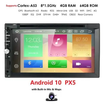 

PX5 2 Din 7'' Octa core Universal Android 10 4GB RAM 64GB ROM Car Radio Stereo GPS Navigation WiFi Touch Screen 2din Car PC DVD