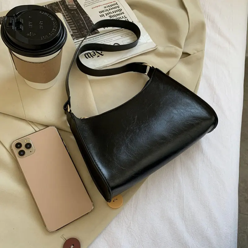 Fashion Retro Baguette Bag Pu Leather Lady Shoulder Bag Simple Style Winter High Quality Female Crossbody Bag Fashion Retro Baguette Bag Pu Leather Lady Shoulder Bag Simple Style Winter High Quality Female Crossbody Bag
