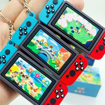 

2020 New 6Styles Game Animal Crossing Keychain Nintendo Switch Car Keyring Charm Bag Pendant Fashion Soft Rubber PVC Key Chains
