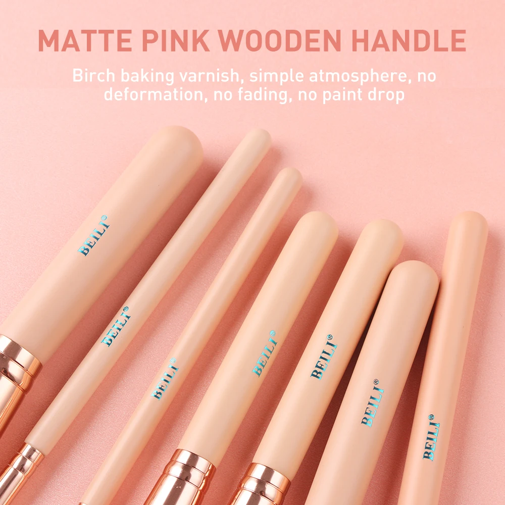 Makeup Brush Set Makeup Brush 15Pcs Rose Gold Makeup Brushes Pink Natural Goat Hair Foundation Powder Blush Eyeshadow Brush Set
