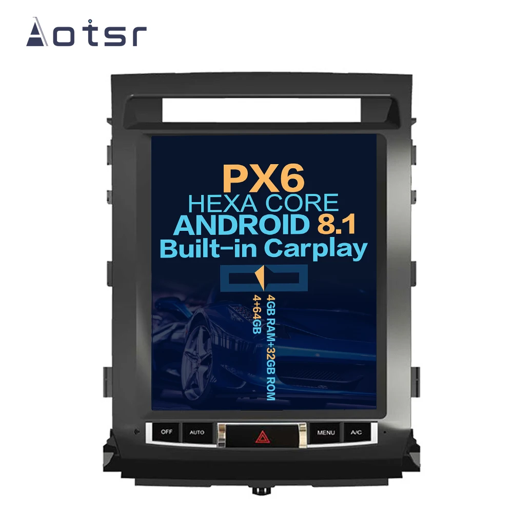 Sale Car Multimedia Android 8.1 Tesla style 12.1 inch Car no DVD Player GPS for TOYOTA LAND CRUISER LC200 2008-2015 player video car 2