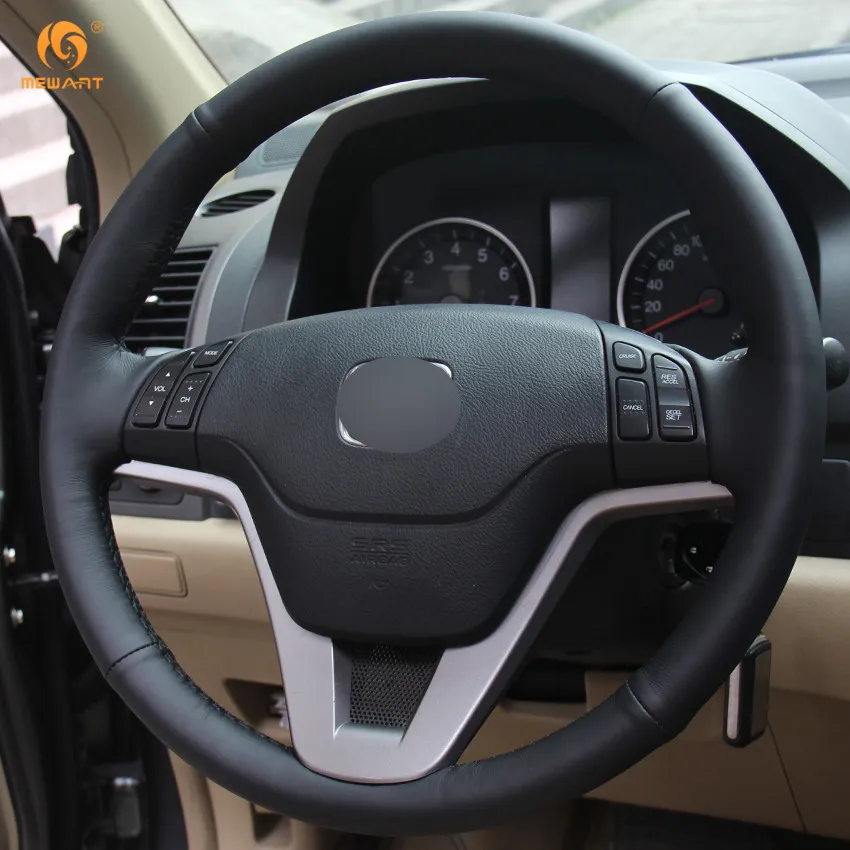 MEWANT черная оплетка рулевого колеса из натуральной кожи для Honda CRV CR V 2007 2008 2009 2010