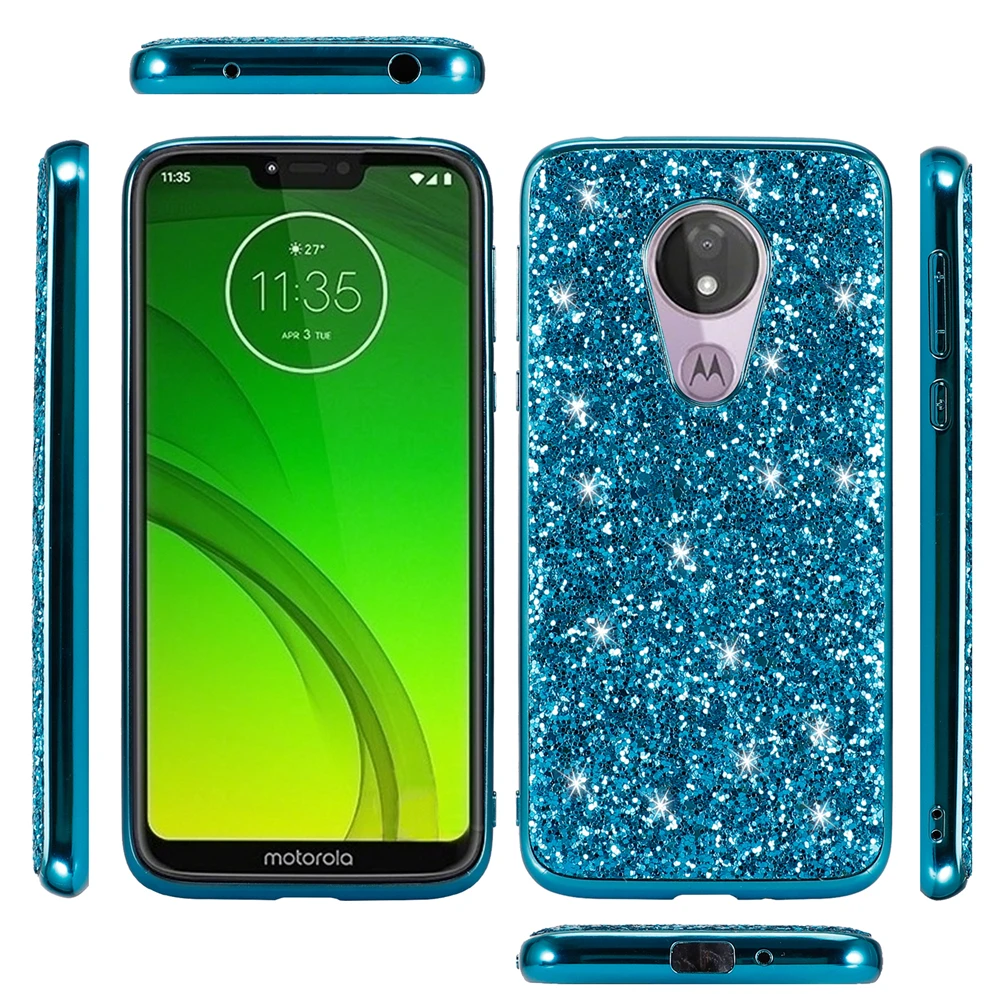 Модный роскошный блестящий чехол для телефона Motorola Moto G7 Power Bling Flash противоударный