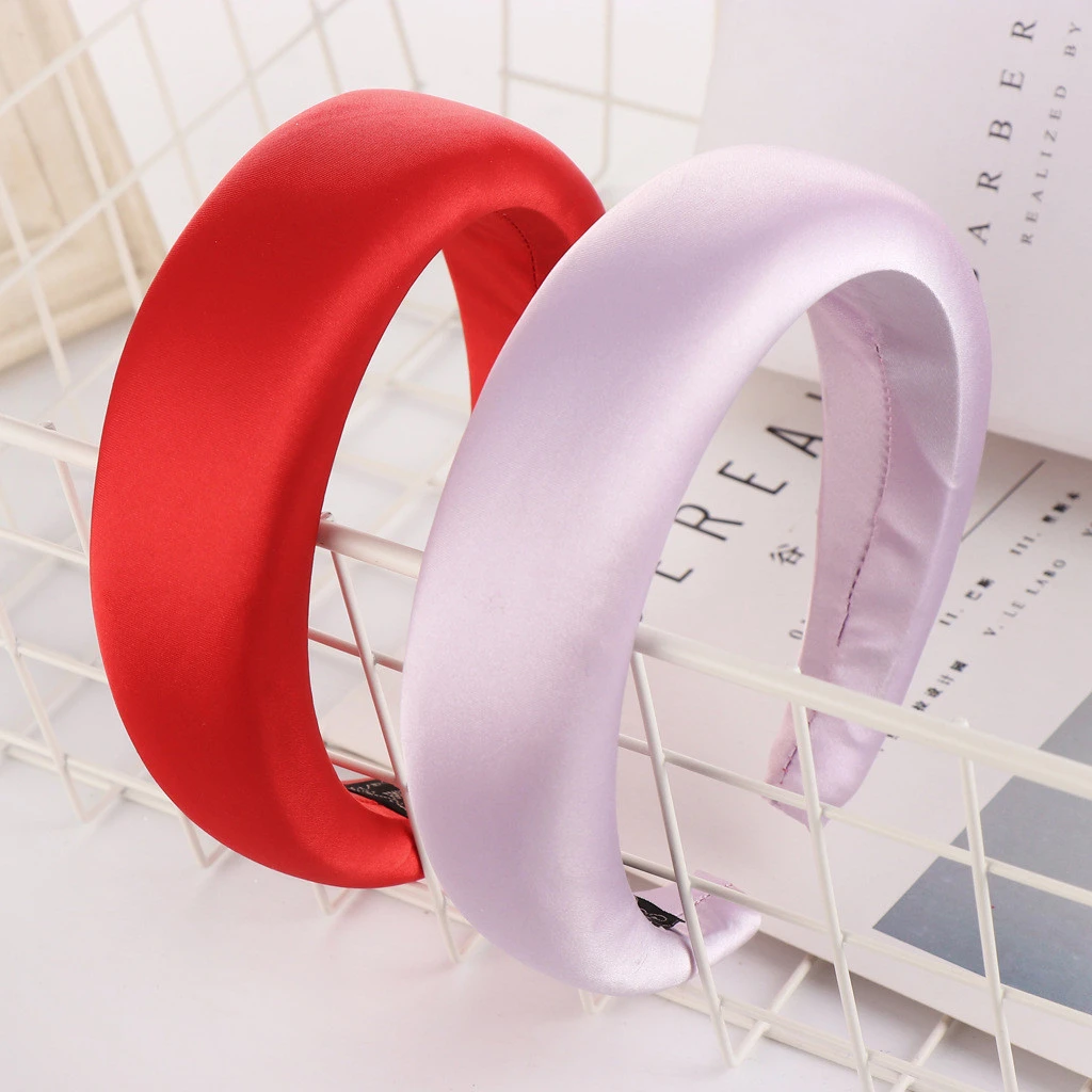Hair Accessories Satin Headband For Women Solid Color Satin Boutique Hair Hoops Girls Non-slip Hairbands Headwear 903