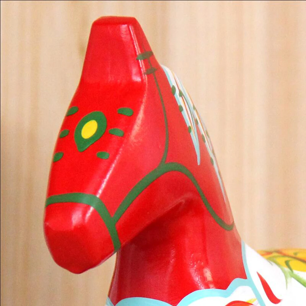 2 Pieces Dala Horse - Swedish Dala Horse Statue - Unfinished Wooden Horse Figurine Statue Gift for Christmas Day/Valentine's Day