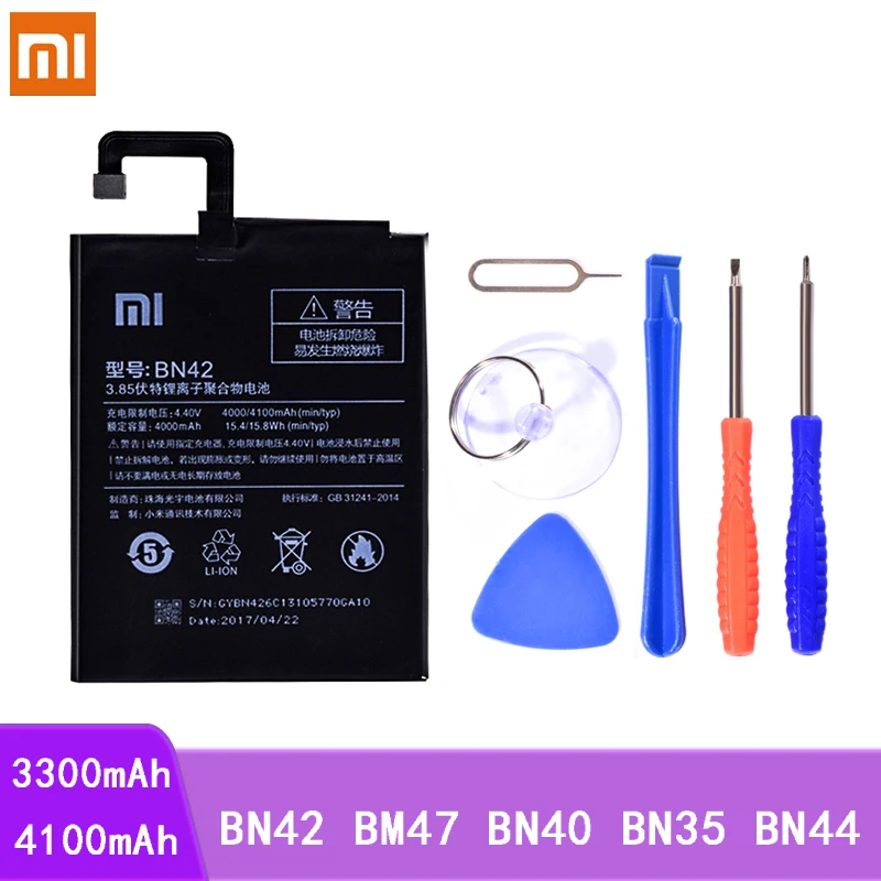BN42 BM47 BN40 BN35 BN44 батарея для Xiaomi Redmi 4X 3 3S Hongmi 4 Pro 5 Plus Замена акумуляторная Li Ion