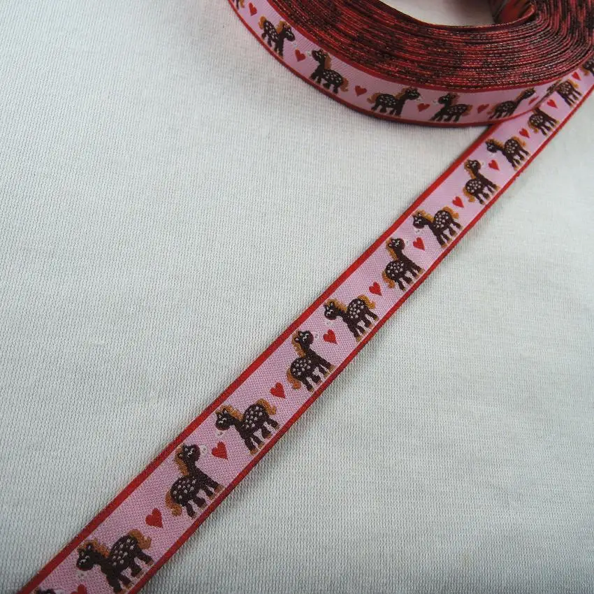 Новинка, животное, лошадь, лиса, ежик, Бабочка, олень 5/8 ''(16 мм x 5 ярдов) плетеная жаккардовая из полиэстера ленты с ловкостью для ошейника для собаки