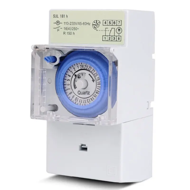 

SUL181H Mechanical Timer Switch 220V 16A 24H 8 Settings Manual/Auto Controller