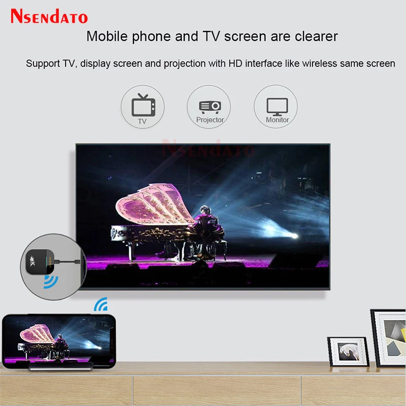 Receptor de tv para Android e Ios G5-dispositivo de Streaming de Mídia sem Fio Mirascreen Wi-fi Miracast Airplay Dlna 2.4 Ghz - 5 4k - Image 5