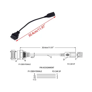 

3 pin OBD1 to 16 pin OBD2 Adapter cable Connector For Honda 1pc Fits For Honda