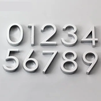 

New silver 0-9 60*38*8mm home apartment villa house number digital signage for all kinds of door decoration