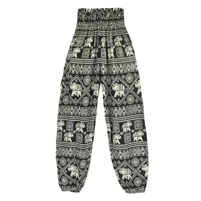 Women Red Elephant Design Loose Fit Harem Pants Hippie Workout Party Beach Pants Casual Trousers Dropshipping black high waist