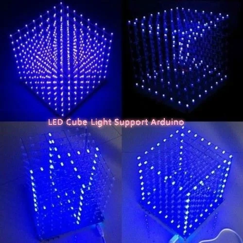 8x8x8 СВЕТОДИОДНЫЙ 3D светильник квадратный синий светодиодный электронный DIY Набор