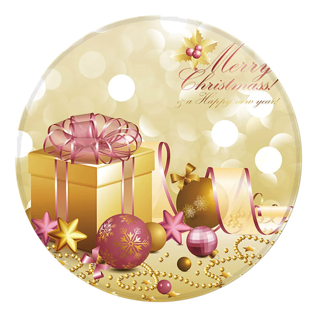 Merry Christmas круглый коврик для спальни компьютерный стул коврики 3D Санта Клаус