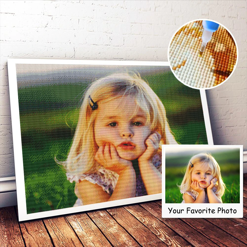 Miaodu 5D DIY Photo Diamond Painting Cross Stitch Kit Full Drill Diamonds Mosaic Embroidery Art Home Decor Love Gift
