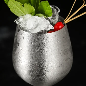

New 304 Stainless Steel Red Wine Glass Silver Rose Gold Goblets Juice Drink Champagne Goblet Party Barware Whiskey Cup 500ml