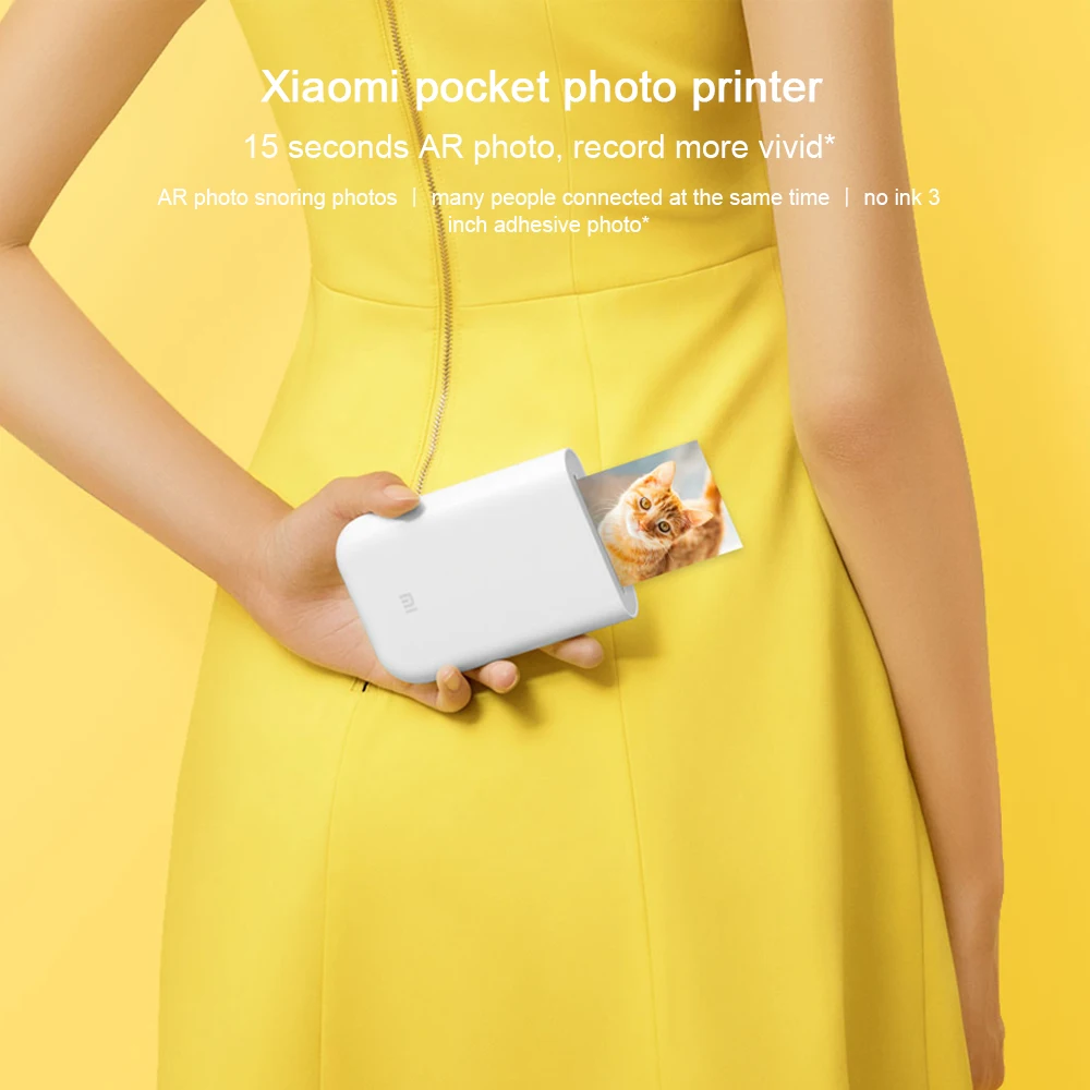 Xiaomi Mijia AR принтер 300 точек/дюйм портативный карман для фотографий с поделкой DIY 500 мАч мини-принтер для фотографий Карманный для работы с приложением Mijia