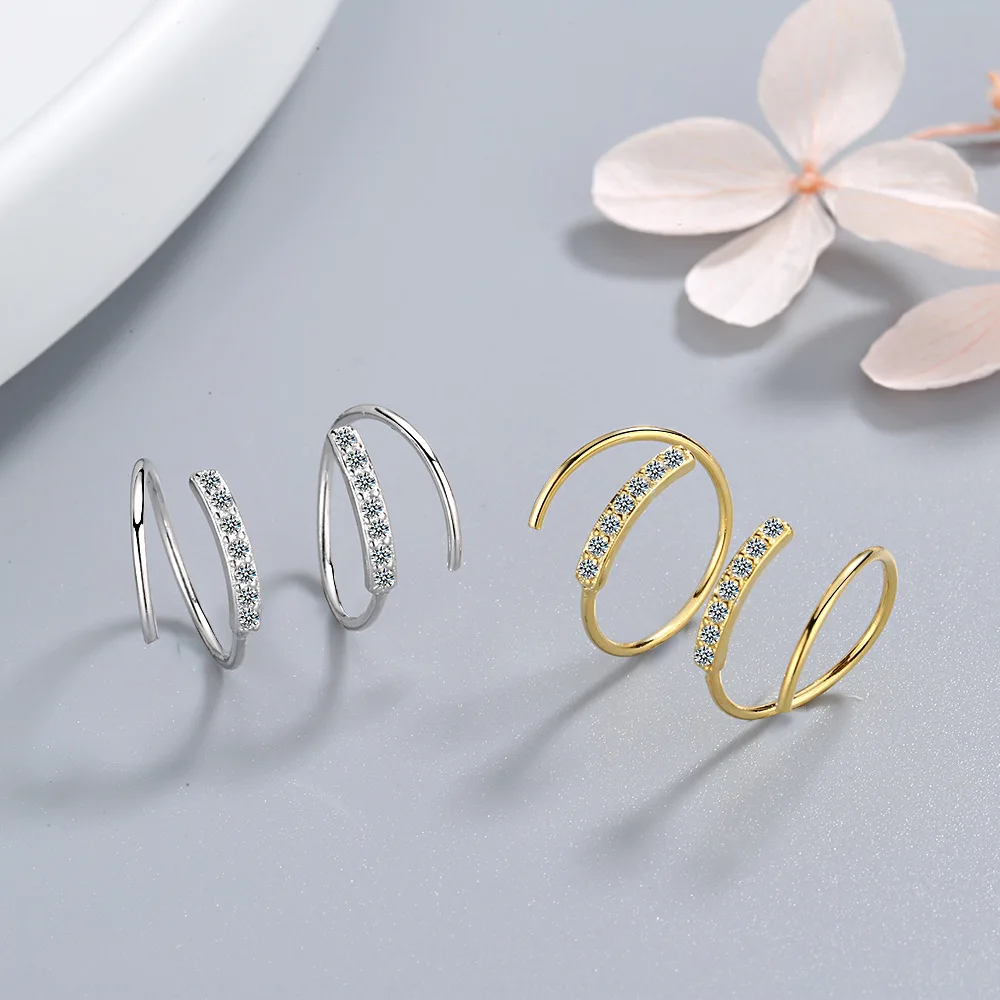

Gold Silver Hoop Earring Crystal Earrings For Women Korean Fashion 925 Silver Jewelry 2019 New Jewelry Femme oorbellen