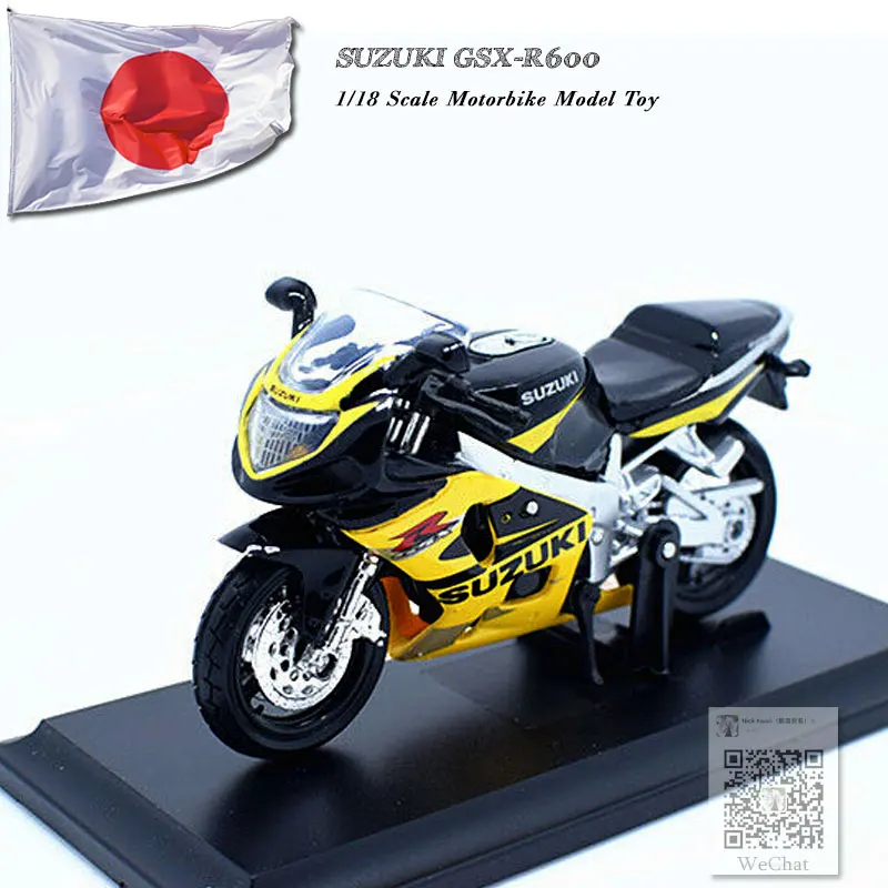 6 шт./лот MAISTO 1/18 весы игрушки, модели мотоциклов SUZUKI GSX-R600 отлитый под давлением металлический мотоцикл модели игрушки