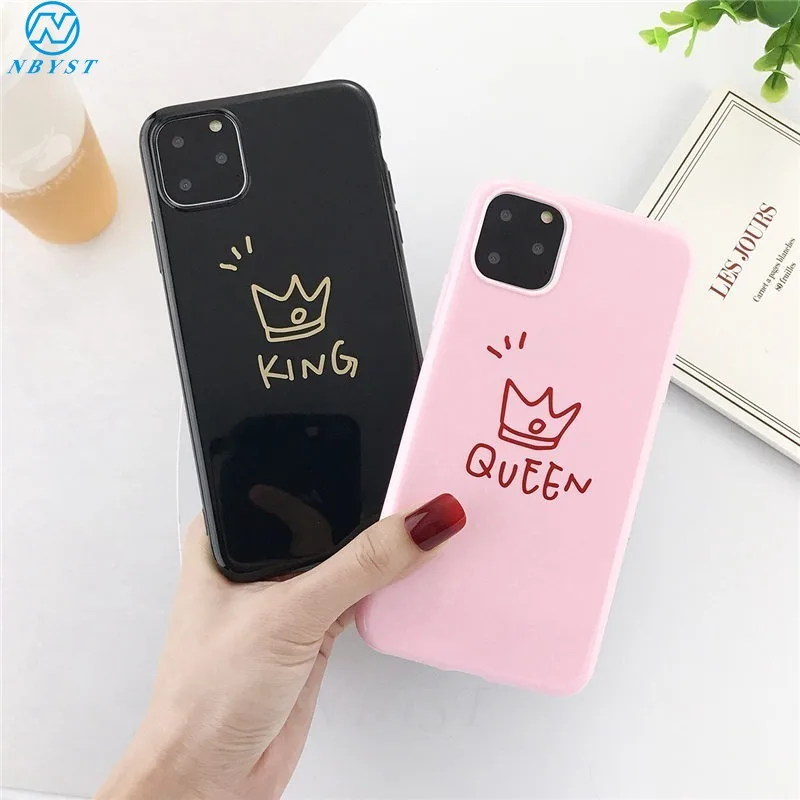 Для iPhone 11Pro Max чехол Crown King queen для 7 8 6S Plus XR XS 2019 11 Pro милый силиконовый телефона