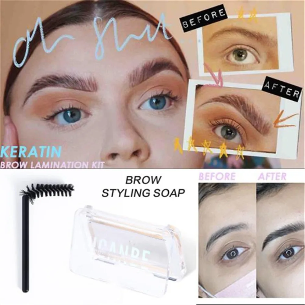 

3D Feathery Brows Makeup Balm Styling Brows Soap Kit Lasting Eyebrow Setting Gel Waterproof Eyebrow Tint Pomade Makeup Cosmetics