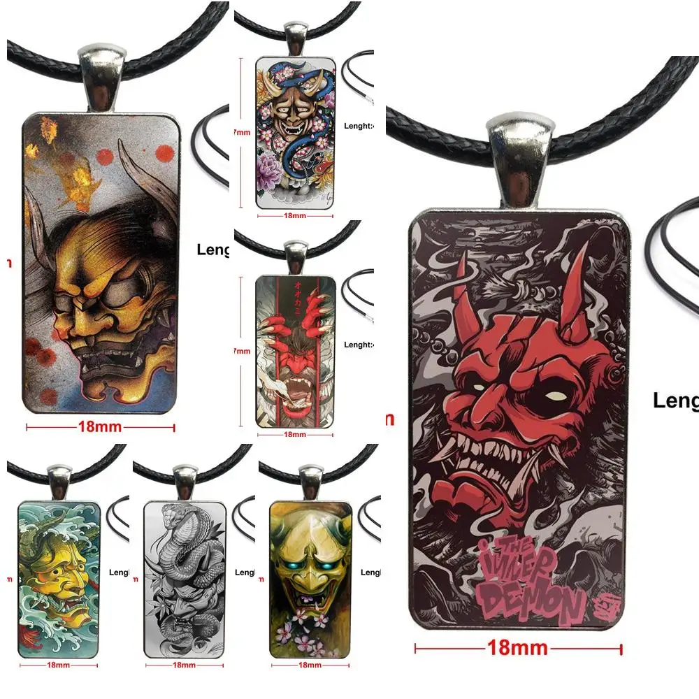 Крутое лучшее японское ожерелье с подвеской в виде маски демона они ханни из