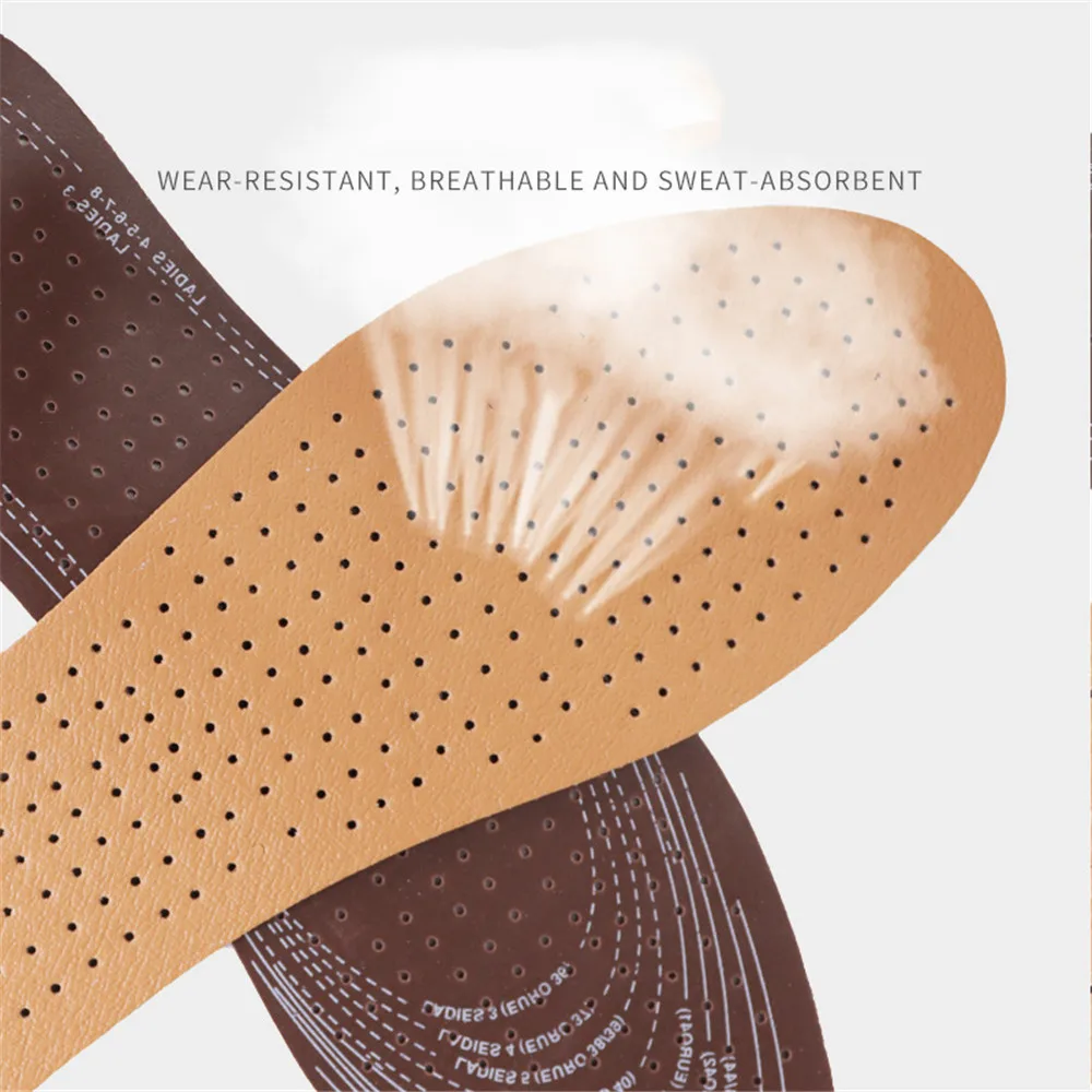 Leather Latex Insole Sports Shoes Pads Shock Absorbing Shoe Insole Pads Absorb Sweat Deodorant Replacement Inner Soles 1 Pair