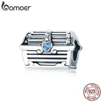 

bamoer Vintage Jewelry Making Accessories Treasure Chest Metal Beads Charm for Original Bracelet & Bangle Fashion Jewelry BSC158