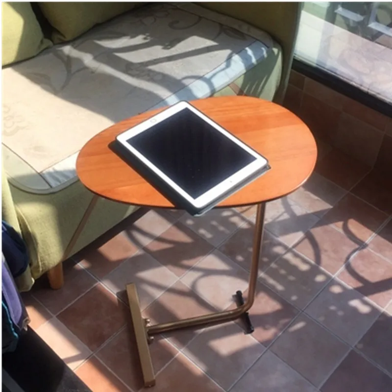  Nordic Wood Coffee Table Desk Bedroom Bed Side Tables Iron Art Living Room Kitchen Mini Sofa Table 