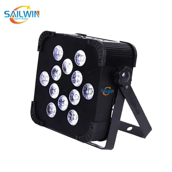 

40 Degree lens 12x18W 6in1 RGBAW+UV Wireless DMX LED Flat Par Can UV Color LED Slim Par Light Stage LED UPLIGHTS