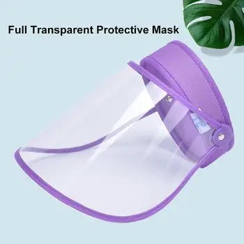 

Unisex Adjustable Visor Cap Transparent Plastic Visor Sun Hat Anti Spitting Protective Hat Dustproof Face Cover Protective Cap