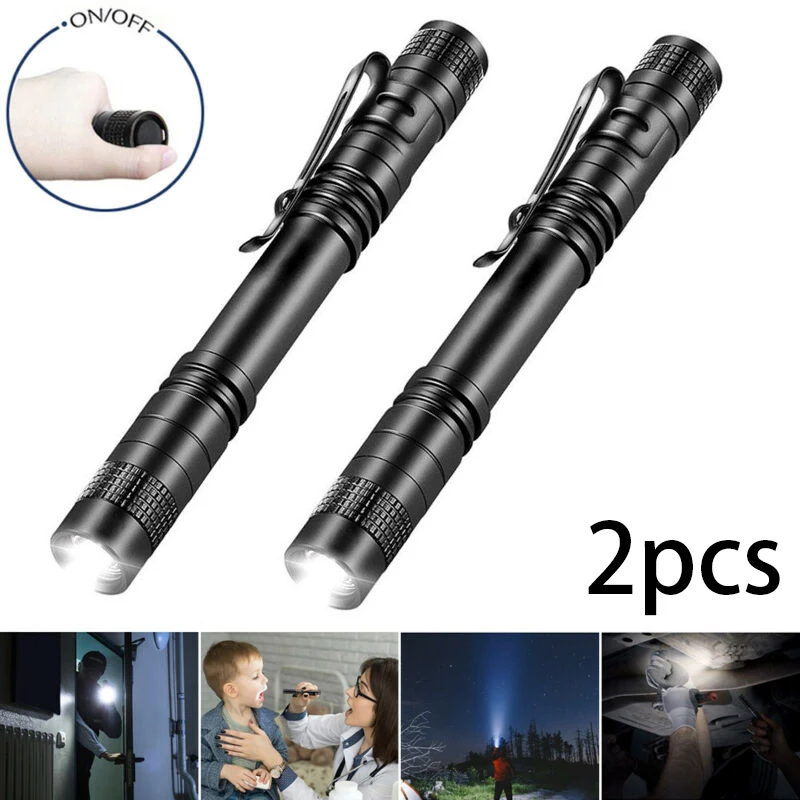 Алюминиевые фонари кемпинг Рыбалка Открытый 2 шт клип стилус Penlight