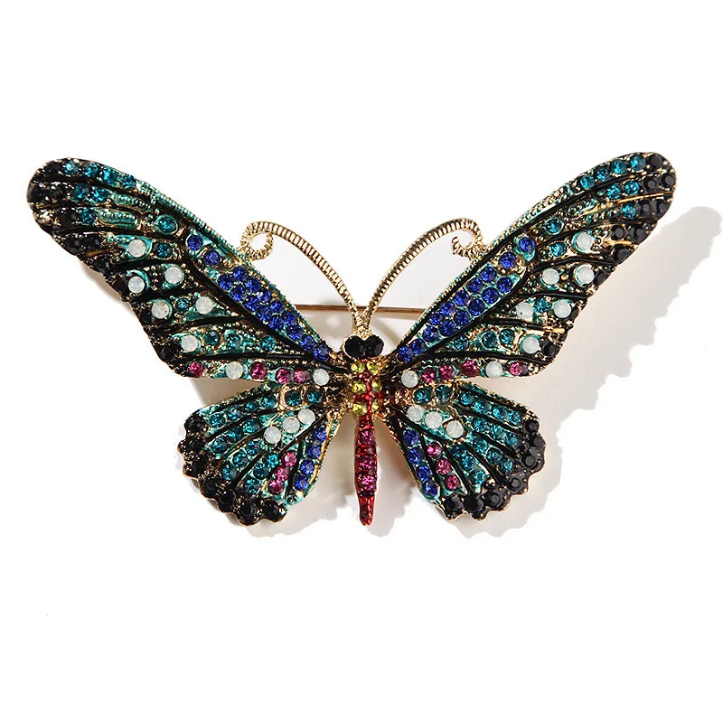 Мода бабочка Броши для женщин насекомое Стразы эмалированная брошь леди костюм одежда ювелирные изделия Аксессуары Рождественский подарок
