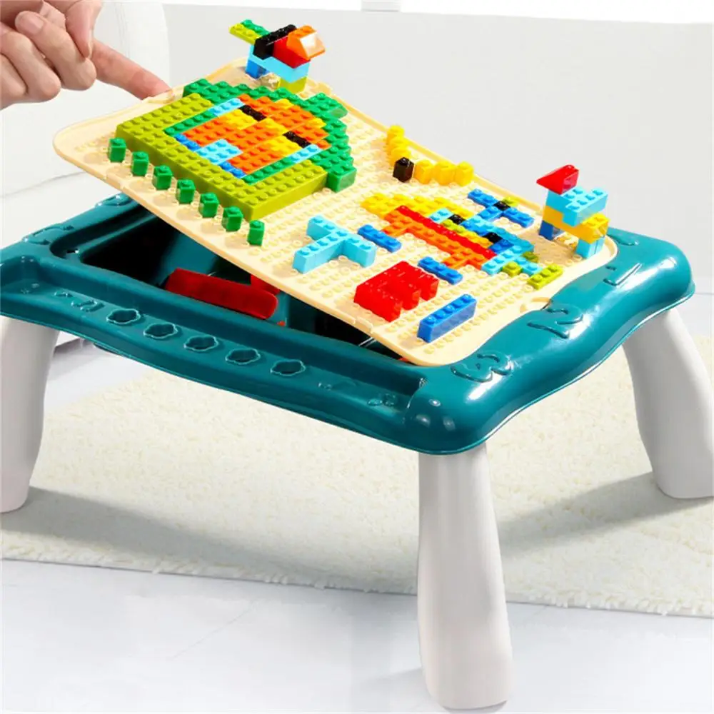 

Big Size Compatible Duploed DIY Bricks Building Blocks for Kids Table Desk Base Plate Blocks Study Table for Children Boys Gifts