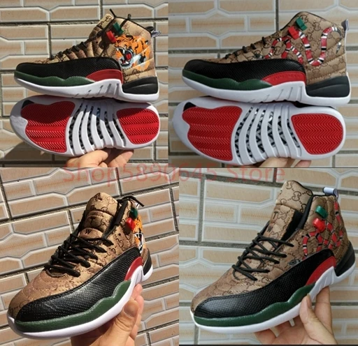 12 GS Generación de tigre de serpiente negro marrón rojo hombres baloncesto zapatos nuevos 12s hombres Snakeskin Multicolor zapatillas deportivas|Calzado baloncesto| - AliExpress