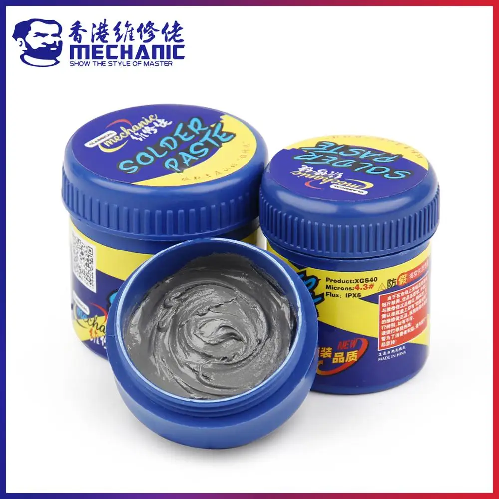 

MECHANIC Original Soldering Tin Paste 158C Melting Point Welding Solder Flux Cream Sn62.6/Pb37/Ag0.4 Repair BGA CPU Rework Tools