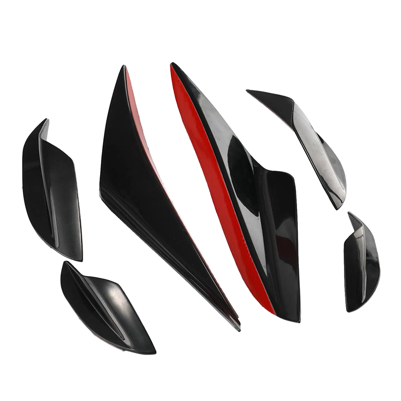  6 Pcs Universal Car Front Bumper Fins Exterior Lip Splitter Carbon Fiber Body Spoiler Canards Valence Plate Sticker Car Styling