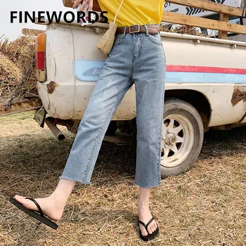 

FINEWORDS Wide Leg Young Janpan Harajuku Jeans Women Casual Blue High Waist Jeans Vintage Loose Jeans Plus Size vaqueros mujer
