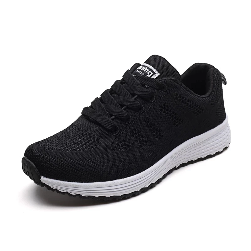 Women Shoes Breathable Walking Mesh Flat Sneakers Gym Vulcanized White...