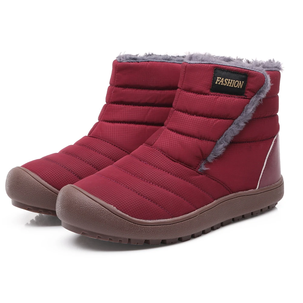 New Winter Waterproof Snow Boots Warm Fur Plush Men's Boots Non-slip Unisex Ankle Boots Men Winter Shoes Big Size 36-46