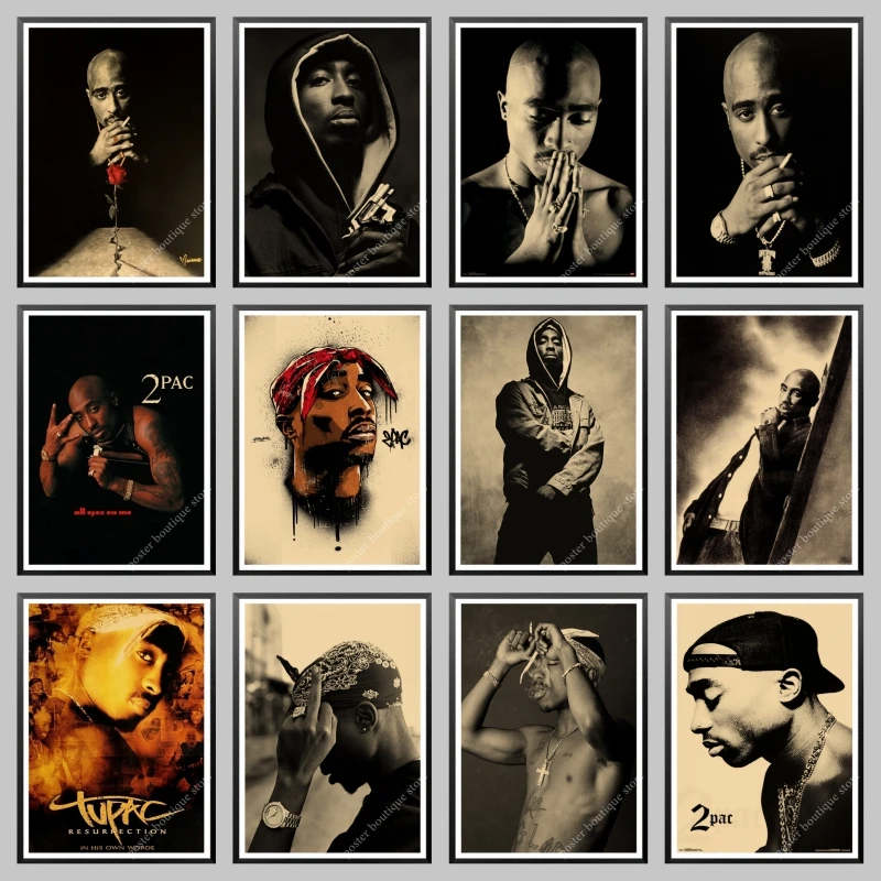 Постер 2Pac Тупак винтажный постер Шакур из крафт-бумаги настенная живопись
