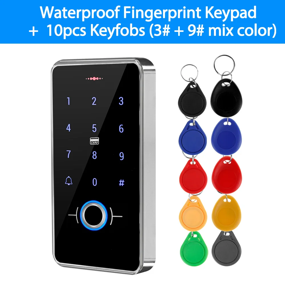 Outdoor IP68 Waterproof RFID Biometrics Fingerprint Access Control Keypad Touch Keyboard 13.56MHz Electronic Door Opener System best electronic door lock Access Control Systems